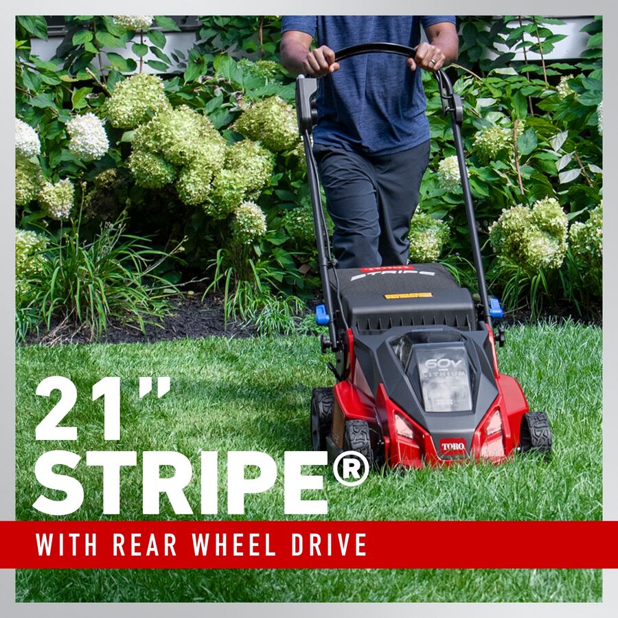 Toro 60V MAX* 21 in. (53 cm) Stripe® Dual-Blades Self-Propelled Mower (21623)