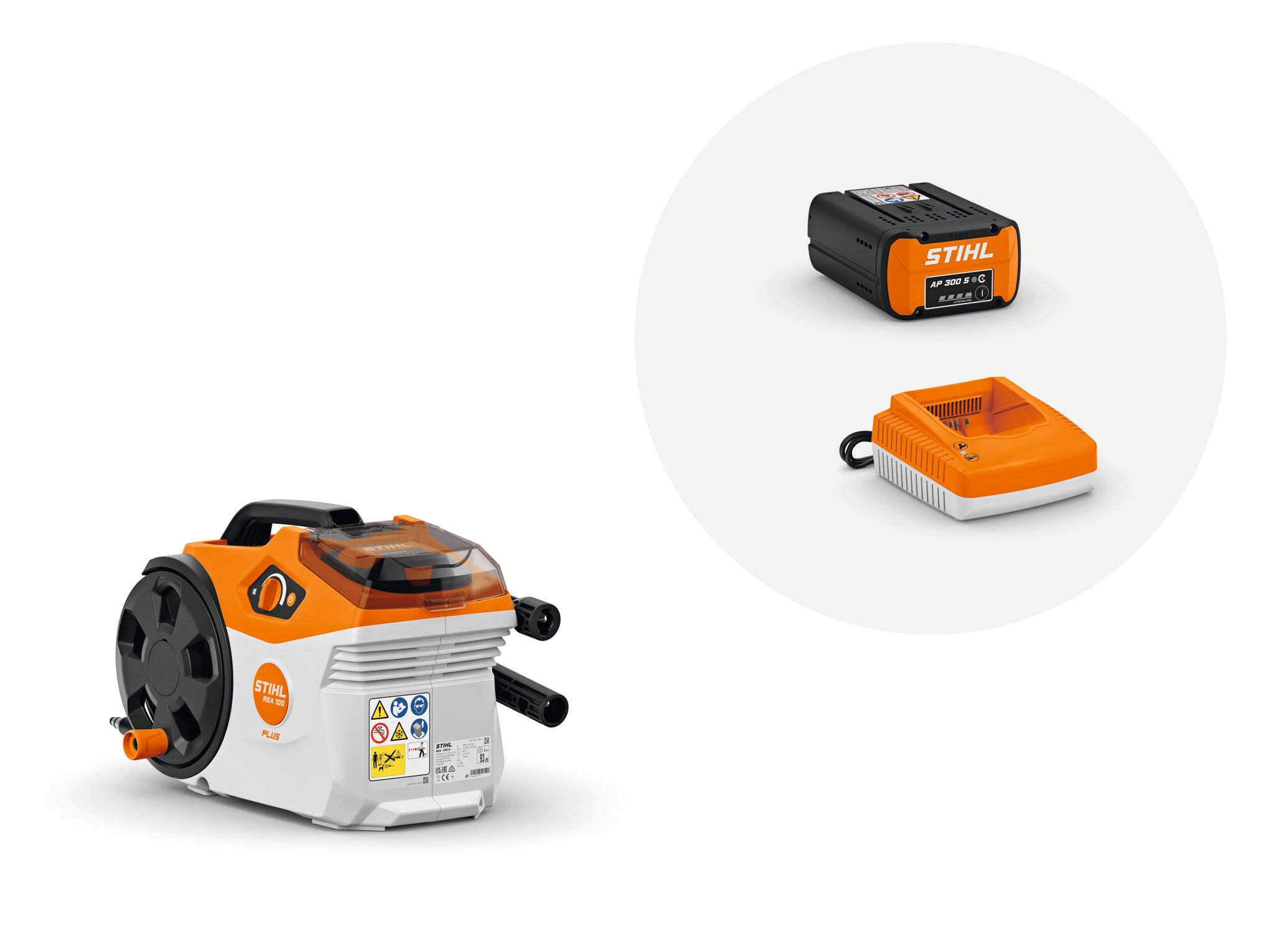 STIHL® – REA 100 PLUS Pressure Washer | 36V Battery‑Powered | Battery and Charger Included
