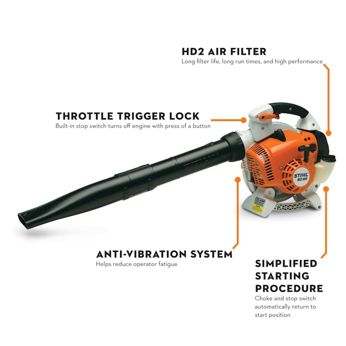 STIHL® BG 86 C‑E Handheld Blower | 27.2cc Engine | Up to 15 Newtons Blowing Force