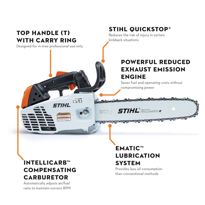STIHL® MS 194 T – 14in Top‑Handle Chainsaw | 31.8cc STIHL® Gas Engine