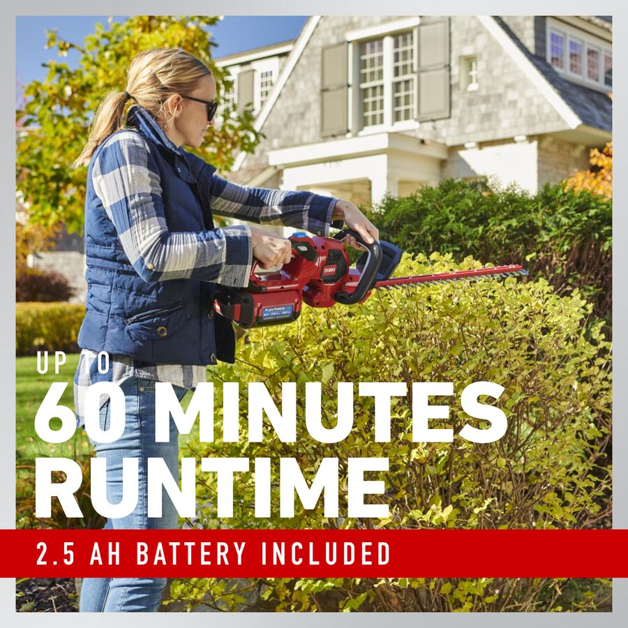 Toro	60V MAX* 24 in. (60.96 cm) Hedge Trimmer with 2.5Ah Battery (51840)