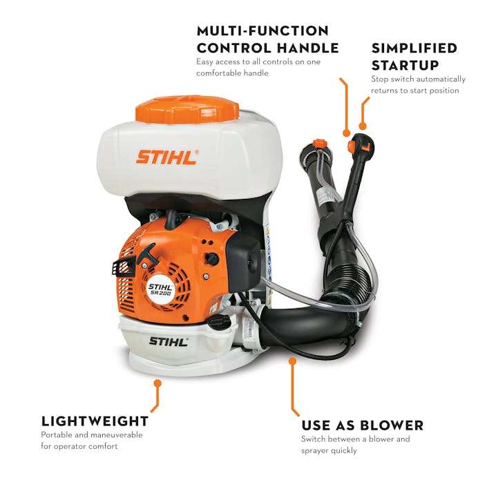 STIHL® SR 200 – Gas Backpack Sprayer | 27.2cc STIHL® Engine