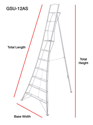 Hasegawa - 12 ft. Platform Tripod Ladder - GSU-12AS