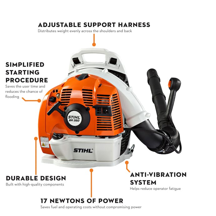STIHL® BR 350 – Gas Backpack Blower | 63.3cc STIHL® Engine
