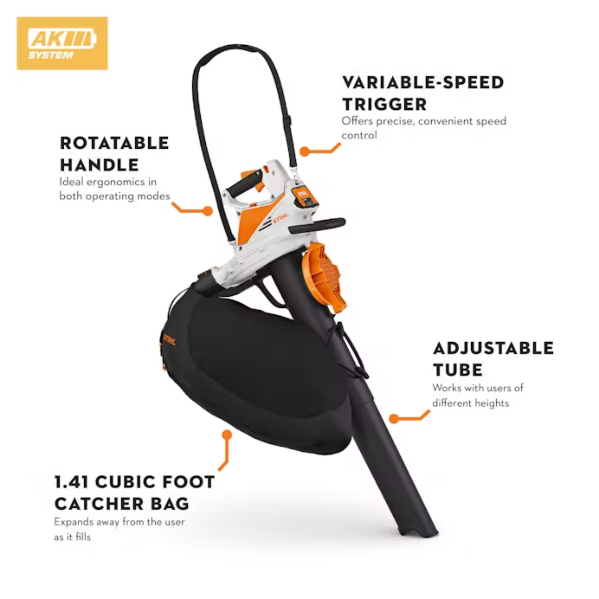 Stihl SHA 56 Cordless Shredder Vacuum w/ AK20, AL101 (7101 PH) SA022000011