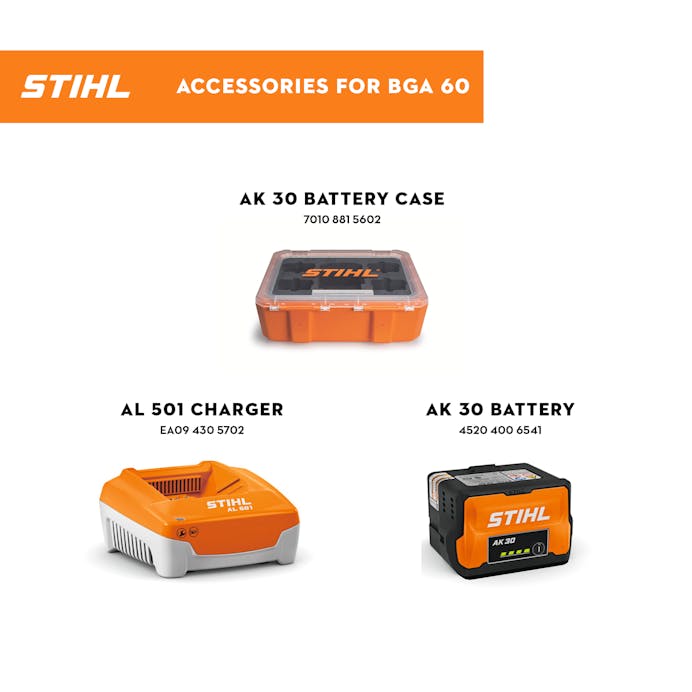 Stihl BGA 60 Blower Set w/AK30 battery and Charger